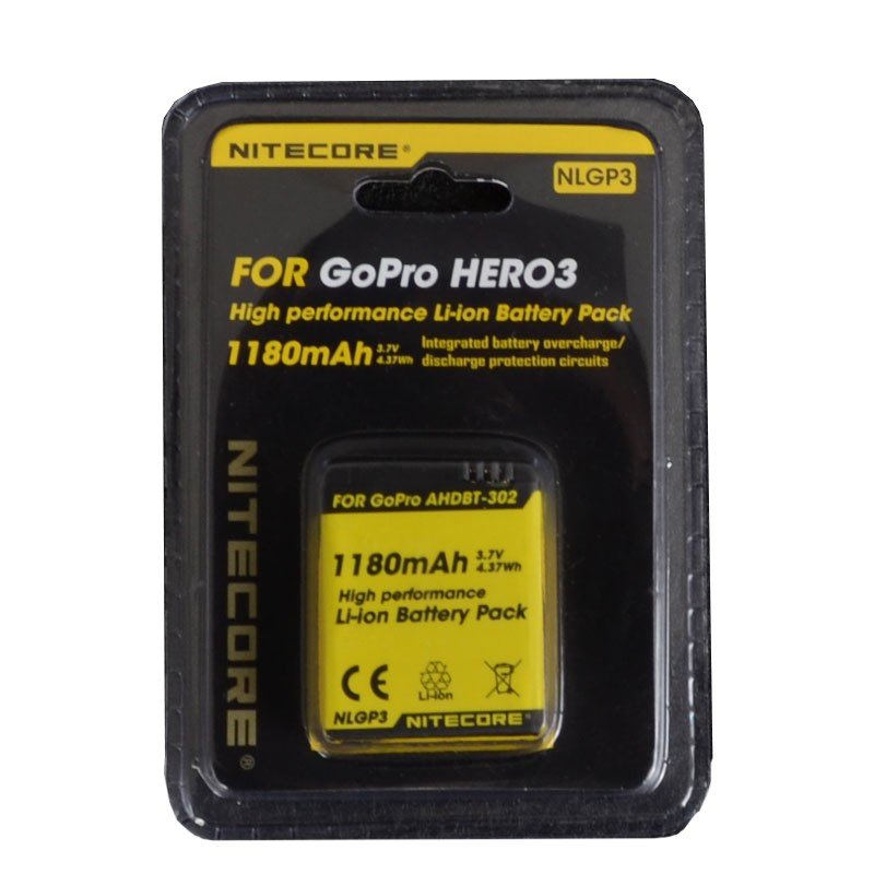 Аккумулятор AHDBT-302 (1180mAh) Nitecore NLGP3 для GoPro
