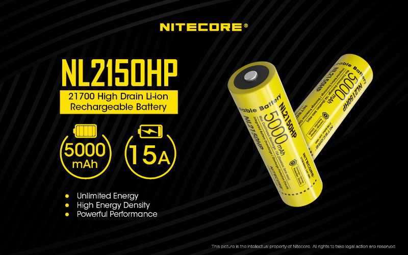 Аккумулятор Nitecore NL2150HPI 21700 3.7v 5000mA 15A