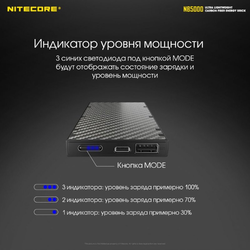 Расширенный аккумуляторный блок Nitecore NB5000 Power Bank