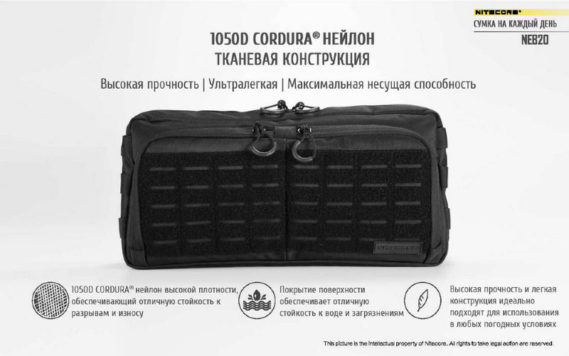 Тактическая сумка Nitecore NEB20 (черная, серая)