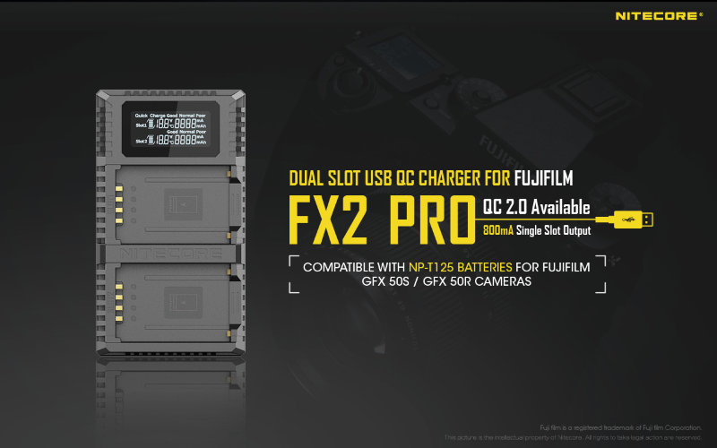 Зарядное устройство Nitecore FX2 PRO Fujifilm NP-T125