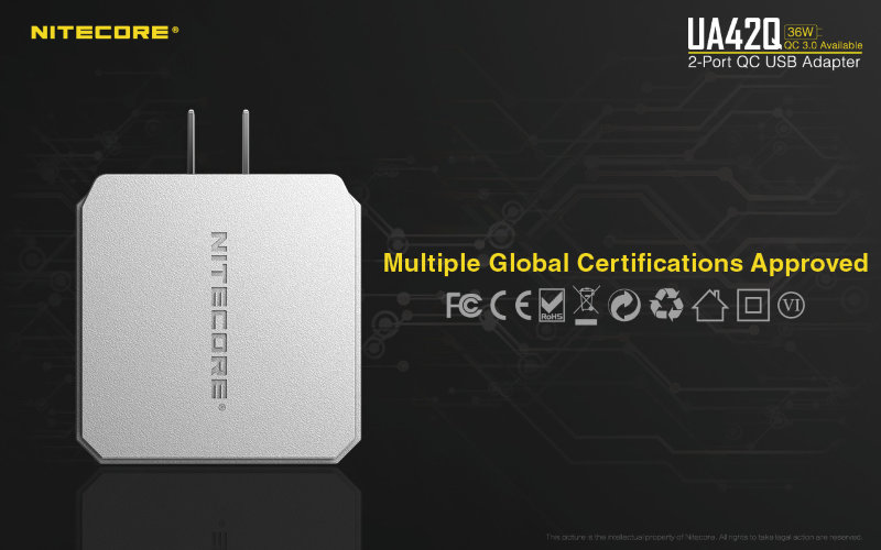 Адаптер USB Nitecore UA42Q 2-портовый