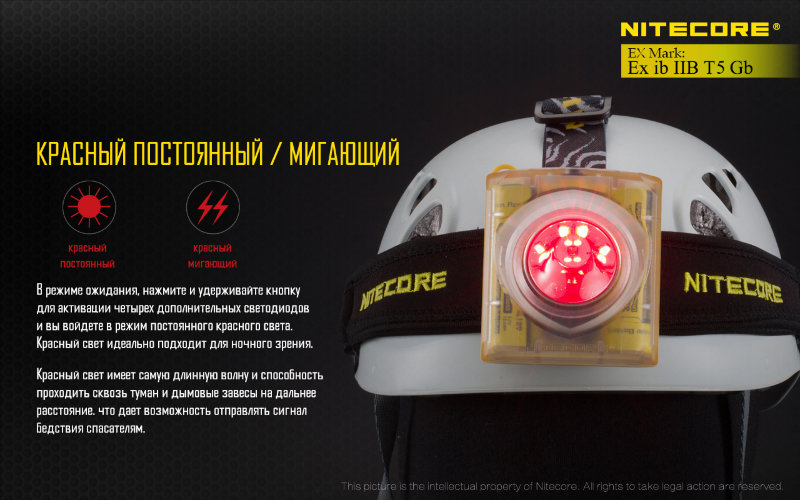 Налобный фонарь Nitecore EH1 (взрывозащищенный)