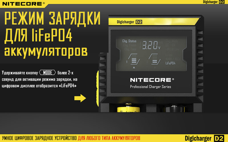 Зарядное устройство Nitecore Digicharger D2