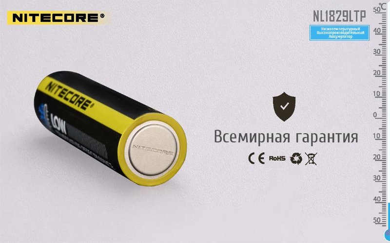 Аккумулятор Nitecore NL1829LTP 18650 Li-ion 3.7v 2900mA 4A -40° C